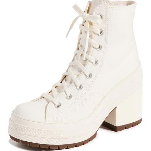 Converse Women's Cream Heeled Boots - Picture 5 of 7